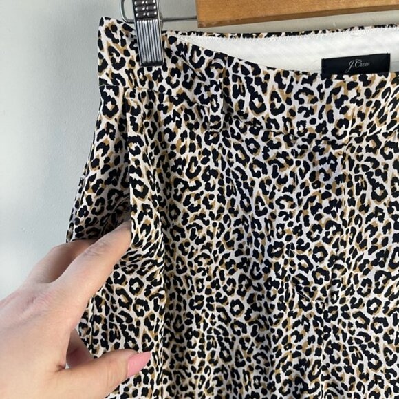 J Crew Wide-leg cropped high rise pant in animal leopard-print silk size 2 - Picture 5 of 12